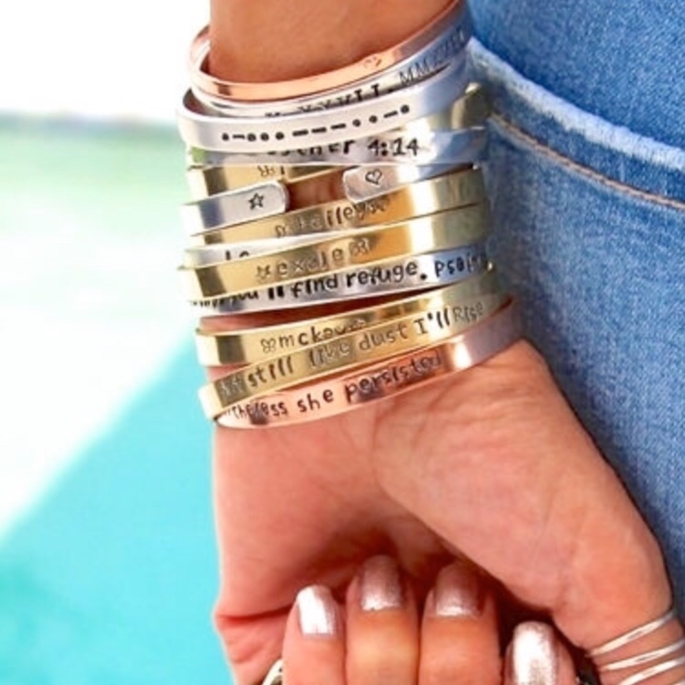 🌸  BUY GOOD SHIT hand stamped cuff handmade
